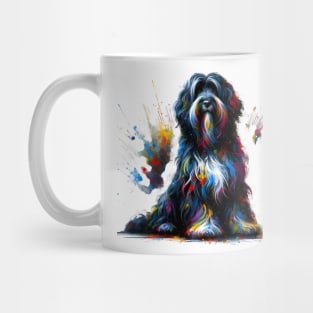 Schapendoes Dog in Colorful Abstract Splash Art Style Mug